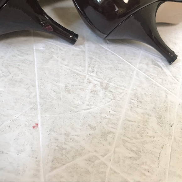 Salvatore Ferragamo Vara Open Peep Toe Pumps Bow Logo Patent Leather Shoes Heels - Picture 12 of 16